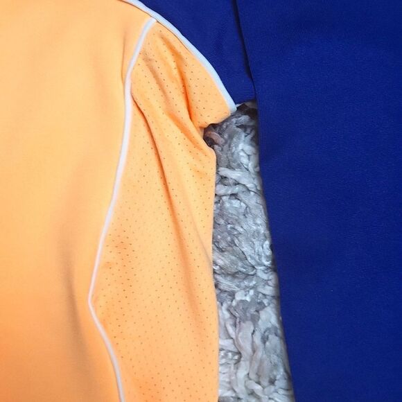 JoFit Shirt Womens Large Orange Blue 1/2 Zip 3/4 Sleeve - Picture 5 of 8